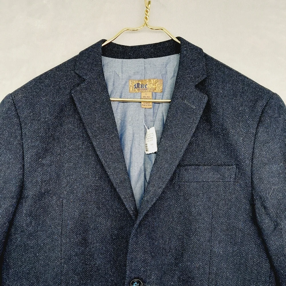 NEW Pronto Uomo Blue Wool Blend Blue Business Casual Blazer P4823